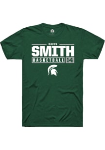 Davis Smith  Michigan State Spartans Green Rally NIL Stacked Box Short Sleeve T Shirt