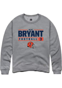 Alec Bryant Rally Mens Graphite Illinois Fighting Illini NIL Stacked Box Crew Sweatshirt