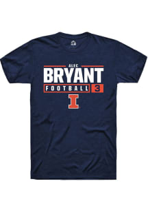 Alec Bryant  Illinois Fighting Illini Navy Blue Rally NIL Stacked Box Short Sleeve T Shirt