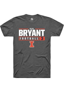 Alec Bryant  Illinois Fighting Illini Dark Grey Rally NIL Stacked Box Short Sleeve T Shirt