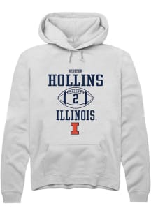 Ashton Hollins Rally Mens White Illinois Fighting Illini NIL Sport Icon Hooded Sweatshirt