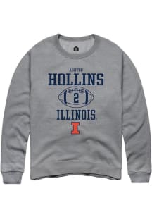 Ashton Hollins Rally Mens Graphite Illinois Fighting Illini NIL Sport Icon Crew Sweatshirt