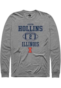 Ashton Hollins Rally Mens Graphite Illinois Fighting Illini NIL Sport Icon Tee