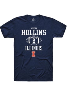 Ashton Hollins Navy Blue Illinois Fighting Illini NIL Sport Icon Short Sleeve T Shirt