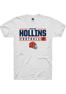 Ashton Hollins White Illinois Fighting Illini NIL Stacked Box Short Sleeve T Shirt