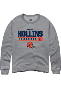 Ashton Hollins Rally Mens Graphite Illinois Fighting Illini NIL Stacked Box Crew Sweatshirt