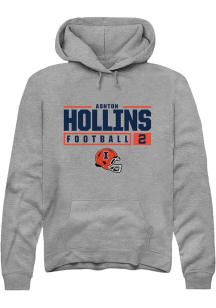 Ashton Hollins Rally Mens Graphite Illinois Fighting Illini NIL Stacked Box Hooded Sweatshirt