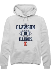 Ben Clawson Rally Mens White Illinois Fighting Illini NIL Sport Icon Hooded Sweatshirt