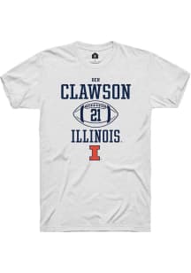 Ben Clawson White Illinois Fighting Illini NIL Sport Icon Short Sleeve T Shirt