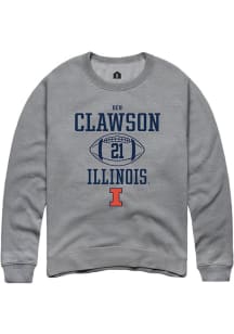 Ben Clawson Rally Mens Graphite Illinois Fighting Illini NIL Sport Icon Crew Sweatshirt