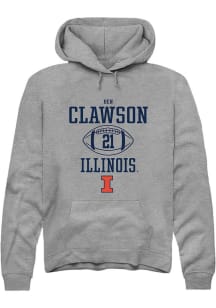 Ben Clawson Rally Mens Graphite Illinois Fighting Illini NIL Sport Icon Hooded Sweatshirt