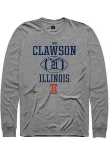 Ben Clawson Rally Mens Graphite Illinois Fighting Illini NIL Sport Icon Tee
