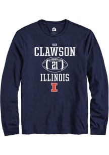 Ben Clawson Rally Mens Navy Blue Illinois Fighting Illini NIL Sport Icon Tee