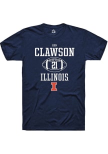 Ben Clawson Navy Blue Illinois Fighting Illini NIL Sport Icon Short Sleeve T Shirt