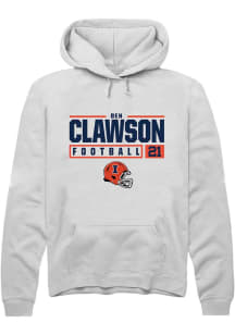 Ben Clawson Rally Mens White Illinois Fighting Illini NIL Stacked Box Hooded Sweatshirt