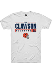 Ben Clawson White Illinois Fighting Illini NIL Stacked Box Short Sleeve T Shirt