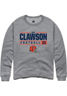 Ben Clawson Rally Mens Graphite Illinois Fighting Illini NIL Stacked Box Crew Sweatshirt