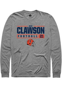 Ben Clawson Rally Mens Graphite Illinois Fighting Illini NIL Stacked Box Tee