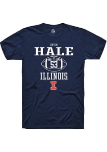 Devin Hale  Illinois Fighting Illini Navy Blue Rally NIL Sport Icon Short Sleeve T Shirt