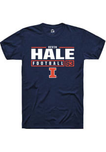 Devin Hale  Illinois Fighting Illini Navy Blue Rally NIL Stacked Box Short Sleeve T Shirt