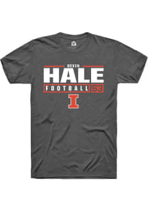 Devin Hale  Illinois Fighting Illini Dark Grey Rally NIL Stacked Box Short Sleeve T Shirt