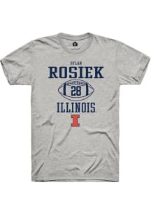 Dylan Rosiek Ash Illinois Fighting Illini NIL Sport Icon Short Sleeve T Shirt