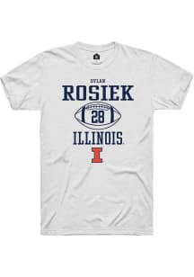 Dylan Rosiek White Illinois Fighting Illini NIL Sport Icon Short Sleeve T Shirt