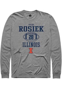 Dylan Rosiek Rally Mens Graphite Illinois Fighting Illini NIL Sport Icon Tee