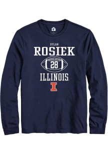 Dylan Rosiek Rally Mens Navy Blue Illinois Fighting Illini NIL Sport Icon Tee