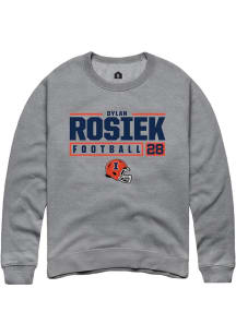 Dylan Rosiek Rally Mens Graphite Illinois Fighting Illini NIL Stacked Box Crew Sweatshirt