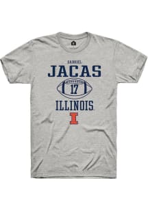 Gabriel Jacas Ash Illinois Fighting Illini NIL Sport Icon Short Sleeve T Shirt