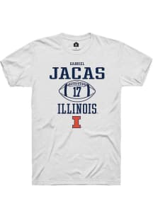 Gabriel Jacas White Illinois Fighting Illini NIL Sport Icon Short Sleeve T Shirt
