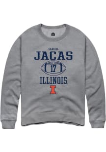 Gabriel Jacas Rally Mens Graphite Illinois Fighting Illini NIL Sport Icon Crew Sweatshirt