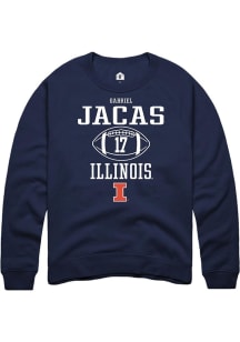 Gabriel Jacas Rally Mens Navy Blue Illinois Fighting Illini NIL Sport Icon Crew Sweatshirt