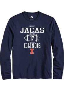 Gabriel Jacas Rally Mens Navy Blue Illinois Fighting Illini NIL Sport Icon Tee