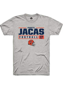 Gabriel Jacas Ash Illinois Fighting Illini NIL Stacked Box Short Sleeve T Shirt