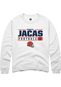 Gabriel Jacas Rally Mens White Illinois Fighting Illini NIL Stacked Box Crew Sweatshirt