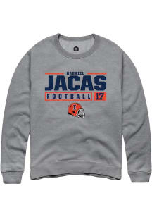 Gabriel Jacas Rally Mens Graphite Illinois Fighting Illini NIL Stacked Box Crew Sweatshirt