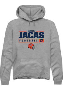Gabriel Jacas Rally Mens Graphite Illinois Fighting Illini NIL Stacked Box Hooded Sweatshirt