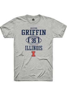 Grayson Griffin Ash Illinois Fighting Illini NIL Sport Icon Short Sleeve T Shirt