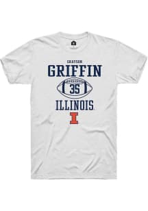 Grayson Griffin White Illinois Fighting Illini NIL Sport Icon Short Sleeve T Shirt