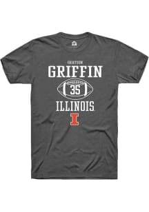 Grayson Griffin Dark Grey Illinois Fighting Illini NIL Sport Icon Short Sleeve T Shirt