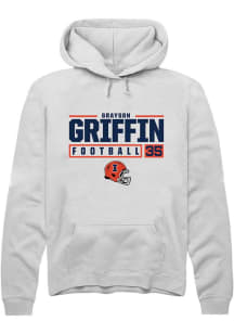 Grayson Griffin Rally Mens White Illinois Fighting Illini NIL Stacked Box Hooded Sweatshirt