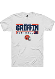 Grayson Griffin White Illinois Fighting Illini NIL Stacked Box Short Sleeve T Shirt