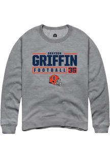 Grayson Griffin Rally Mens Graphite Illinois Fighting Illini NIL Stacked Box Crew Sweatshirt