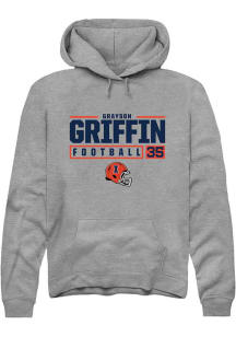 Grayson Griffin Rally Mens Graphite Illinois Fighting Illini NIL Stacked Box Hooded Sweatshirt