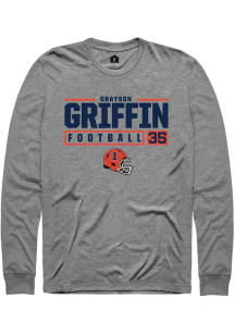 Grayson Griffin Rally Mens Graphite Illinois Fighting Illini NIL Stacked Box Tee