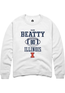 Hank Beatty Rally Mens White Illinois Fighting Illini NIL Sport Icon Crew Sweatshirt
