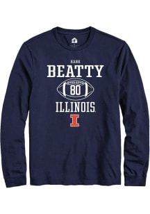 Hank Beatty Rally Mens Navy Blue Illinois Fighting Illini NIL Sport Icon Tee