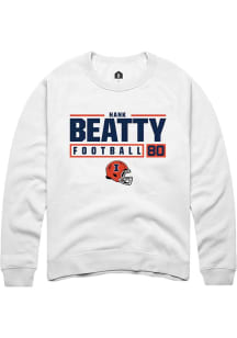 Hank Beatty Rally Mens White Illinois Fighting Illini NIL Stacked Box Crew Sweatshirt